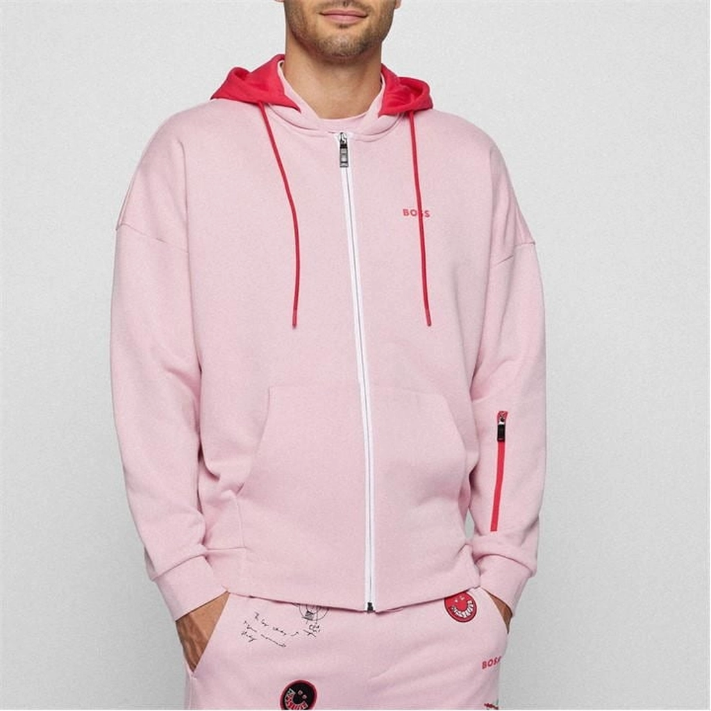 Hugo Boss Saggyart Hooded ZIp Sweatshirt - Pink